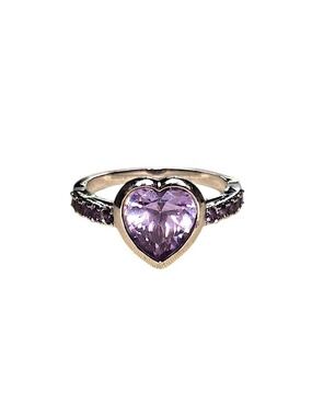 Heart-Shaped Purple Gemstone Ring